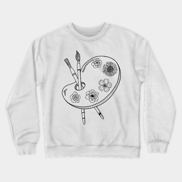 Painting with Flowers Crewneck Sweatshirt by Earthy Fauna & Flora